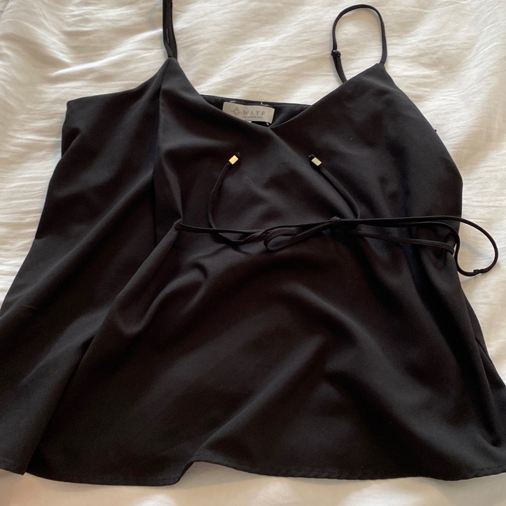 Black tank with tie strings